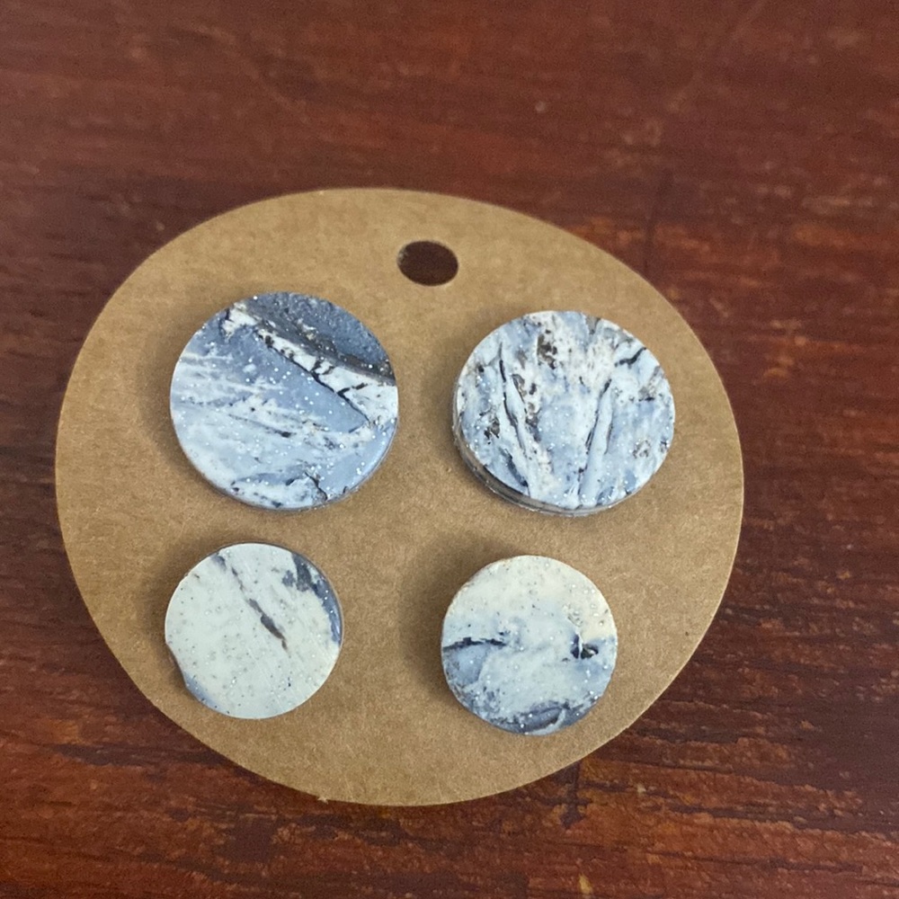 Clay disc earring set